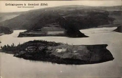 Ak Gemünd Schleiden in der Eifel, Urfttalsperre, Insel Krummenauel