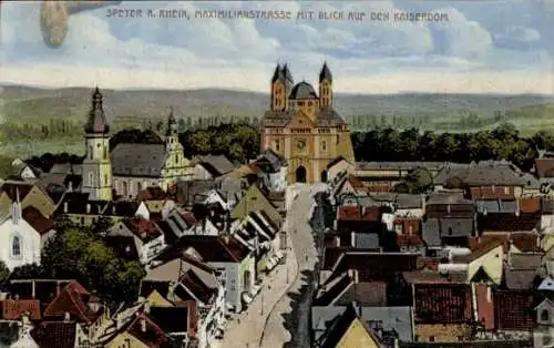 Ak Speyer am Rhein, Maximilianstraße, Kaiserdom