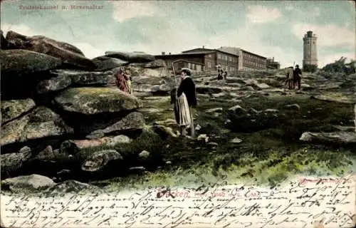 Ak Brocken im Harz, Teufelskanzel, Hexenaltar