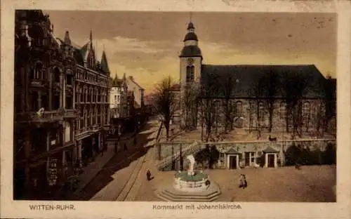 Ak Witten an der Ruhr, Kornmarkt mit Johanniskirche