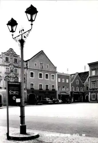 Ak Obernberg am Inn Oberösterreich, Straßenpartie, Geschäfte, Gasthof Schatzl