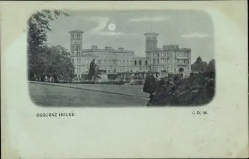 Mondschein Ak East Cowes Isle of Wight England, Osborne House