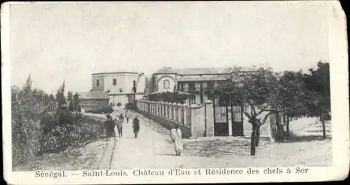 Ak Saint Louis Senegal Afrika, Chateau d'Eau und Residence des chefs a Sor