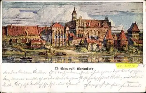 Künstler Ak Marienburg Malbork Westpreußen, Marienburg