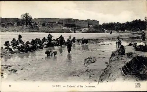 Ak Gabès Tunesien, Oued, Unterlegscheiben