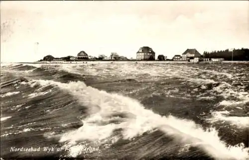 Ak Wyk auf Föhr Nordfriesland, Strand, Wellen, Häuser