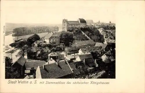 Ak Wettin an der Saale, Stammschloss des sächsischen Königshauses