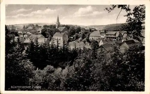 Ak Güntersberge Harzgerode am Harz, Gesamtansicht, Kirche