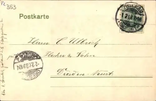 Ak Zwickau in Sachsen, Kaiser-Wilhelm-Platz, Bismarck-Denkmal