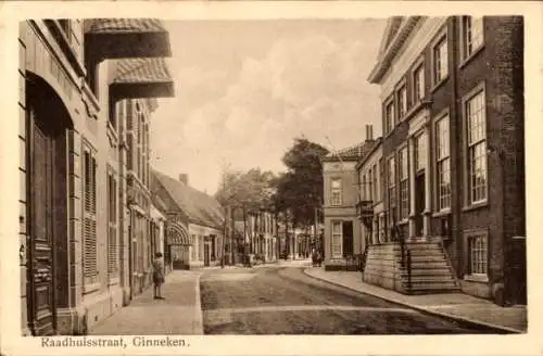 Ak Ginneken in Bavel Nordbrabant, Raadhuisstraat