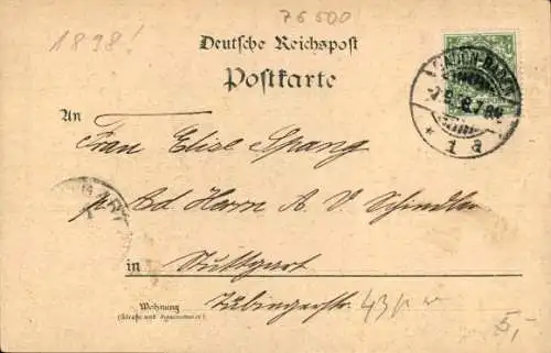 Litho Baden Baden, Totalansicht vom Friesenberg gesehen