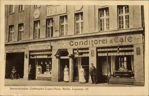 Ak Berlin Mitte, Internationales Guttempler-Logen-Haus, Linienstraße 121, Konditorei