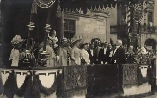 Foto Ak Altenburg, Kaiserbesuch 1909, Kaiser Wilhelm II, Kaiserin Auguste Viktoria