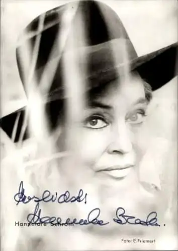 Ak Schauspielerin Hannelore Schroth, Portrait, Autogramm