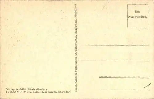 Ak Kirchenkirnberg Murrhardt in Baden Württemberg, Fliegeraufnahme