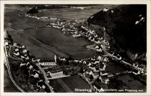 Ak Straßberg im Zollernalbkreis, Fliegeraufnahme