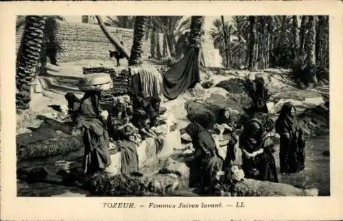 Judaika Ak Tozeur Tunesien, Jüdinnen waschen Wäsche