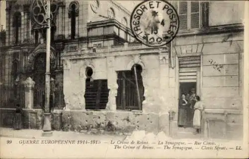 Judaika Ak Reims Marne, Die Synagoge, Rue Clovis