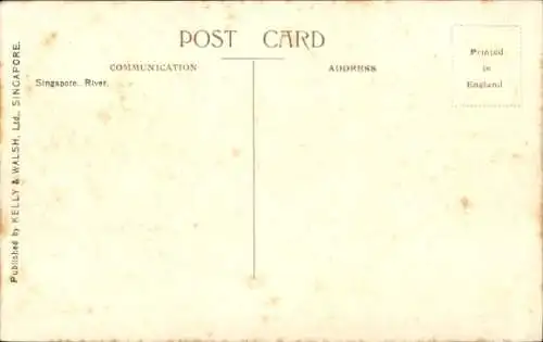 Ak Singapur Singapur, Fluss, Brücke, Boote