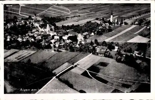 Ak Aigen am Inn Bad Füssing in Niederbayern, Fliegeraufnahme
