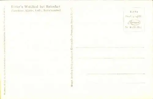 Ak Baienfurt in Oberschwaben Württemberg, Rittler's Waldbad, Fliegeraufnahme