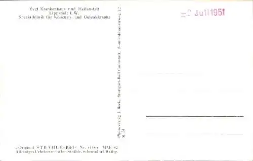 Ak Lippstadt in Westfalen, Fliegeraufnahme, Evgl. Krankenhaus und Heilanstalt, Spezialklinik