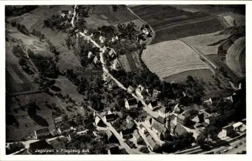 Ak Jagstzell in Württemberg, Fliegeraufnahme