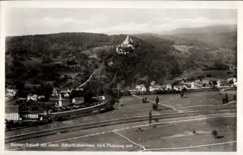 Ak Rötteln Haagen Lörrach in Baden, Burgruine Rötteln, Röttler Schloss, Fliegeraufnahme