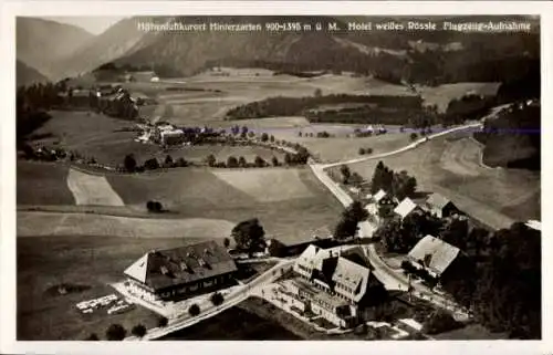 Ak Hinterzarten im Schwarzwald, Fliegeraufnahme, Hotel weißes Rössle