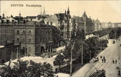 Ak Szczecin Stettin Pommern, Paradeplatz