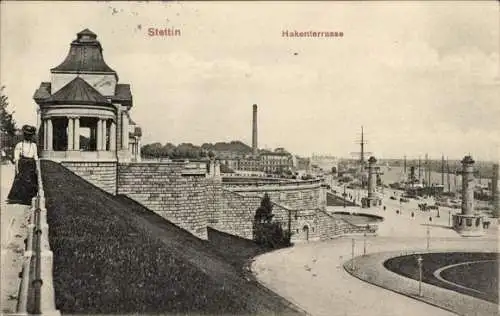 Ak Szczecin Stettin Pommern, Hakenterrasse