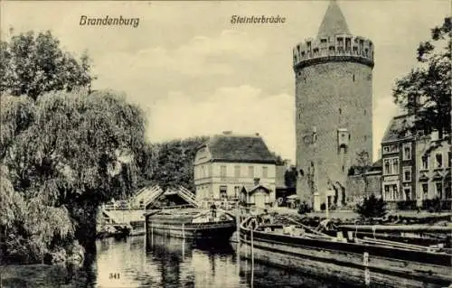 Ak Brandenburg an der Havel, Steintorbrücke