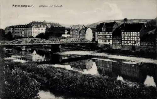 Ak Rotenburg an der Fulda, Altstadt und Schloss