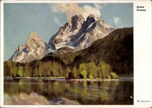 Künstler Ak Maurus, Hanns, Weißensee Füssen im Ostallgäu, Seemotiv