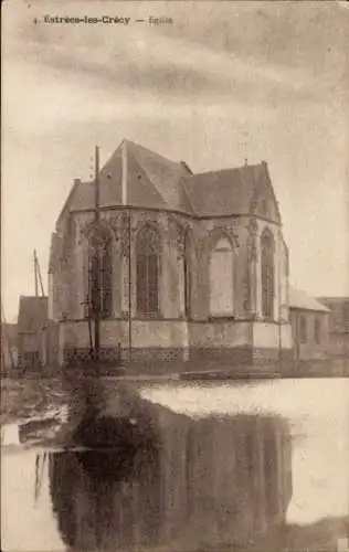 Ak Estrées-lès-Crécy Somme, Kirche