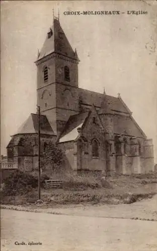 Ak Croix Moligneuax Somme, Kirche