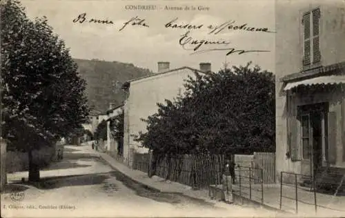 Ak Condrieu Rhône, Avenue de la Gare