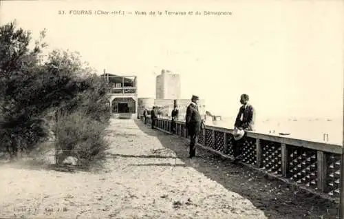 Ak Fouras Charente Maritime, Vues de la Terrasse et du Semaphore