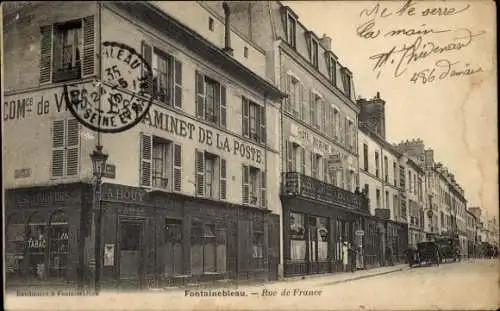 Ak Fontainebleau Seine et Marne, Rue de France