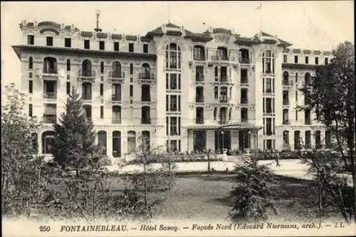 Ak Fontainebleau Seine et Marne, Hotel Savoy, Nordseite