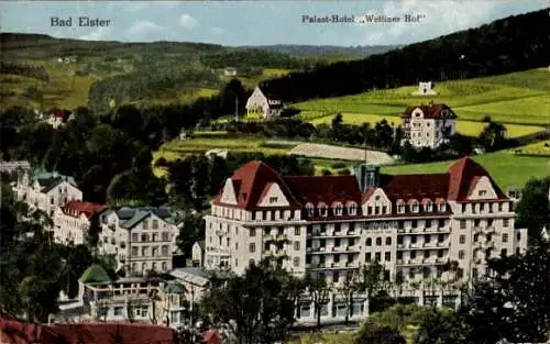 Ak Bad Elster im Vogtland, Panorama, Palast Hotel Wettiner Hof