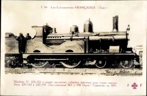 Ak Les Locomotives Francaises, Machine No. 220-352, Dampflokomotive, Etat