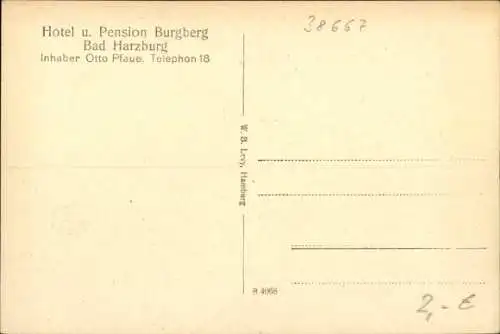 Ak Bad Harzburg am Harz, Hotel Pension Burgberg