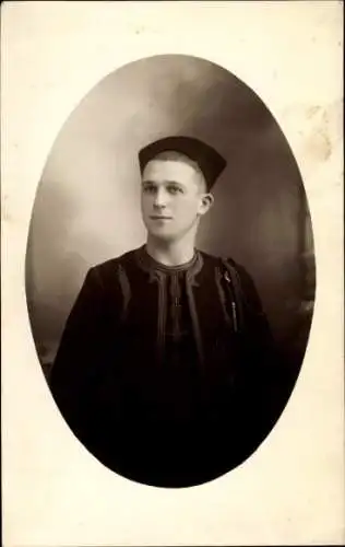 Foto Ak Französischer Soldat in Uniform, Zouave, Portrait