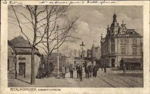 Ak Recklinghausen im Ruhrgebiet, Kunibertstraße, Passanten