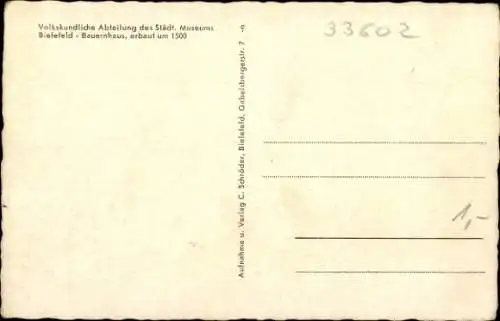 Ak Bielefeld in Nordrhein Westfalen, Bauernstube, Innenansicht