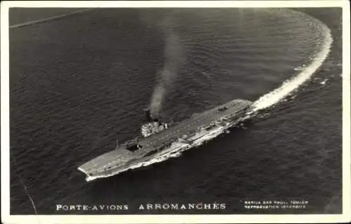 Ak Französisches Kriegsschiff, Flugzeugträger Arromanches