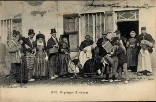 Ak Menschen in französischen Volkstrachten, Gruppenbild