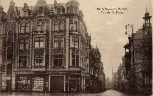 Ak Bonn am Rhein, Poststraße, Gebäude, Laterne, Geschäft