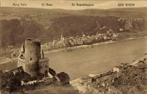 Ak St. Goarshausen am Rhein, Burg Katz, St. Goar